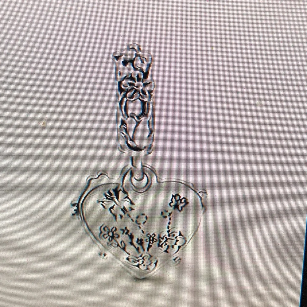 Pandora Silver Heart Charm with Winnie the Pooh